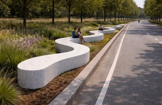 DECO GRC outdoor furniture with terrazzo finish