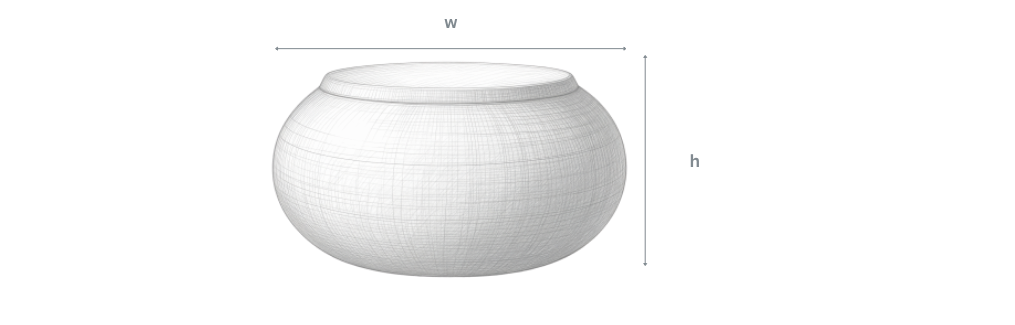 DECO Pebbles Stool dimensions — Product A 575 × 750 mm, Product B 675 × 900 mm, Product C 420 × 550 mm