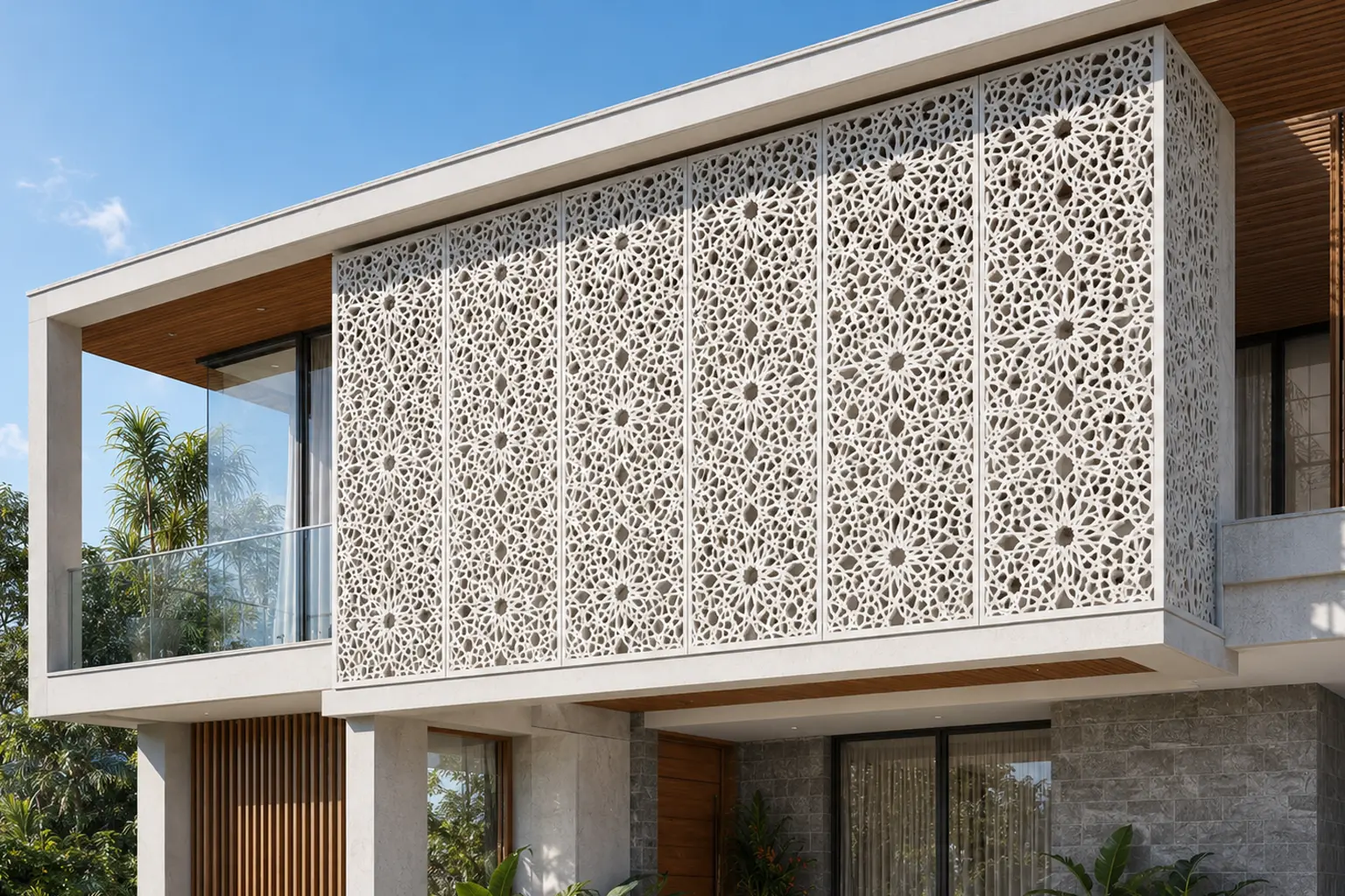 DECO UHPC jali manufacturing and facade installation