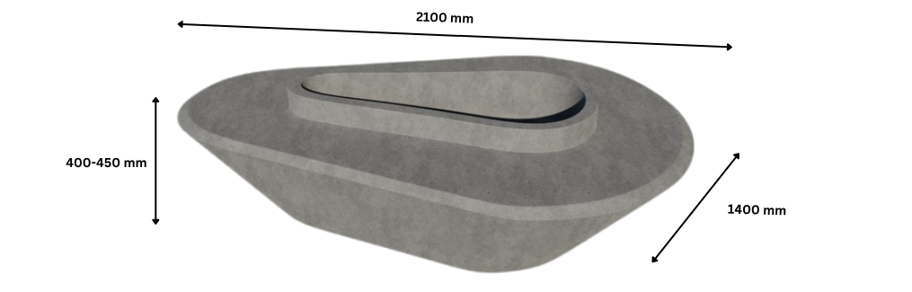 DECO Planters with Seater dimensions