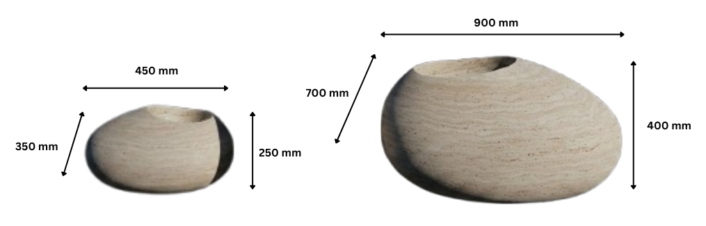 DECO Pebbles Planter dimensions