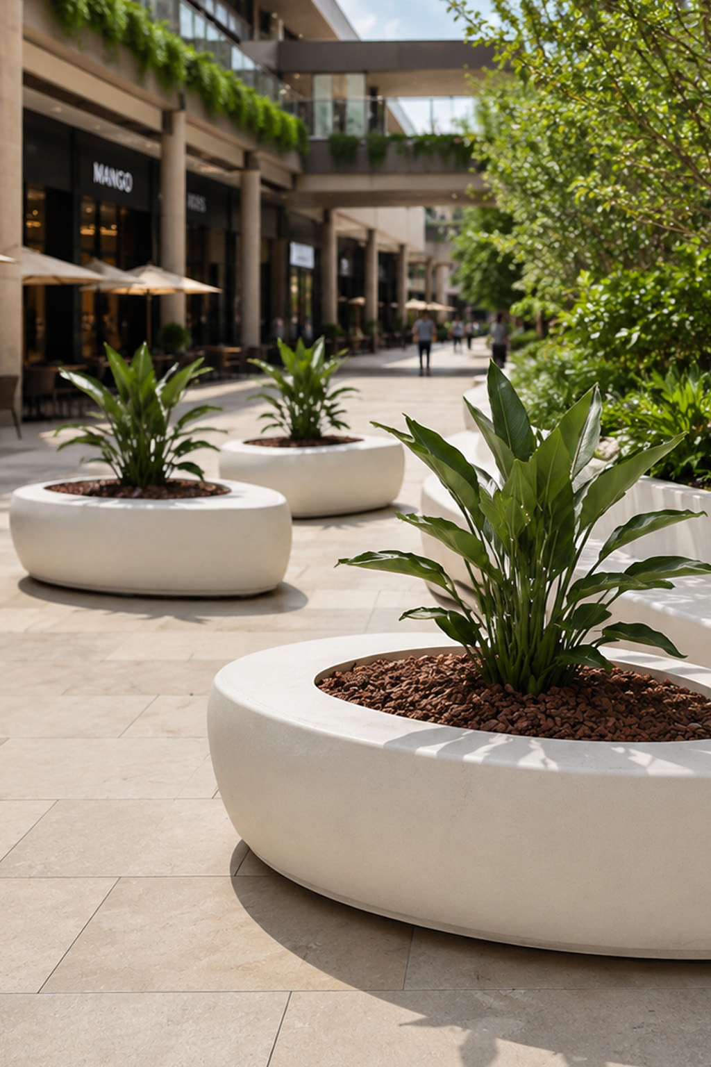 Architectural planters for modern commercial landscape designimage