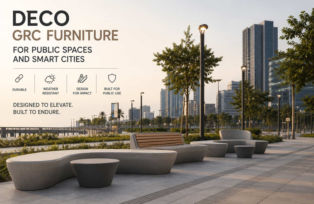 GRC Furniture for Public Spaces and Smart Cities