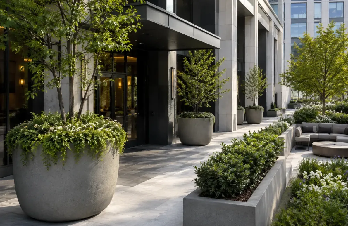 Large-Format GRC Planters 