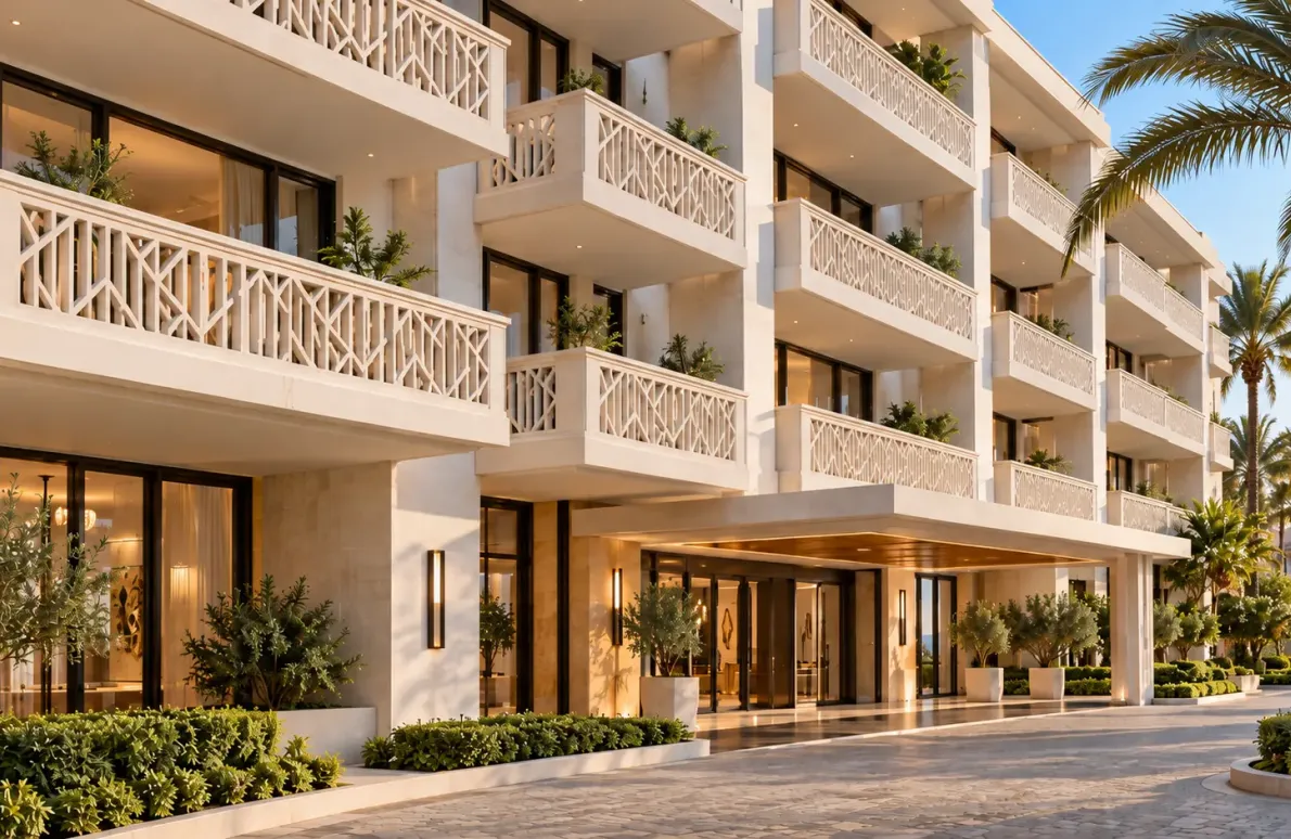 GRC Railings for Hotel Balconies