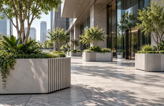 Large GRC Outdoor Planters for Commercial Buildings